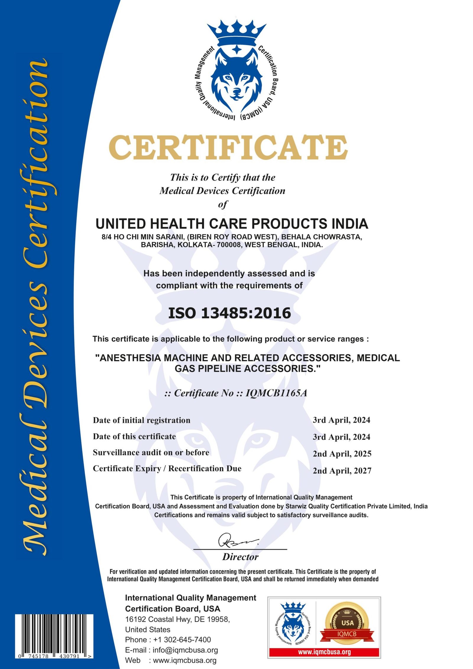 ISO CERTIFICATE 13485 2016 scaled